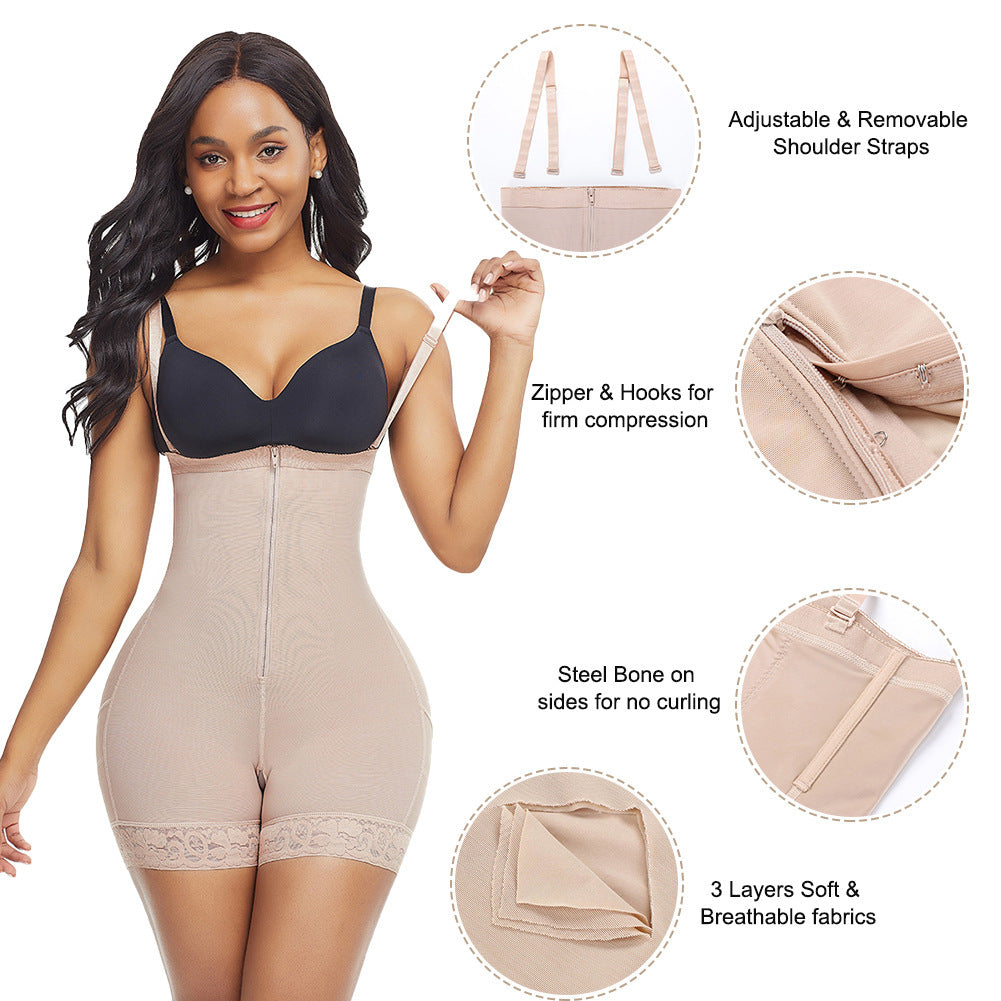 Non-slip Waist Double Elastic Hip Shaping Breathable Mesh Hip Lift Belly Pants